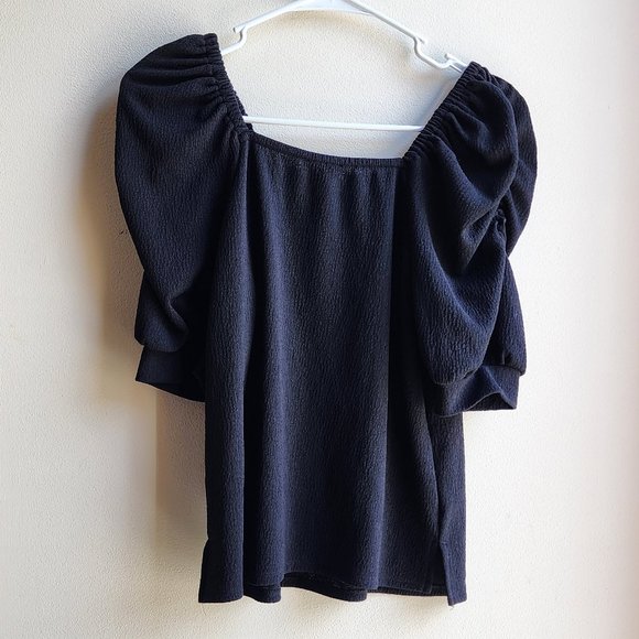 Vince Camuto Black Poofy Shortsleeve Jersey Size XS - Picture 12 of 13